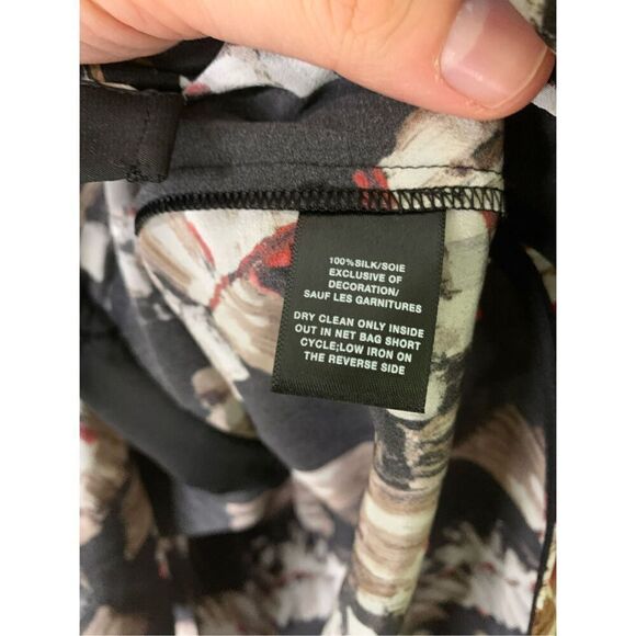 Lafayette 148 100% silk Desra Impasto Leaf-print blouse top women's size XL - Picture 6 of 6